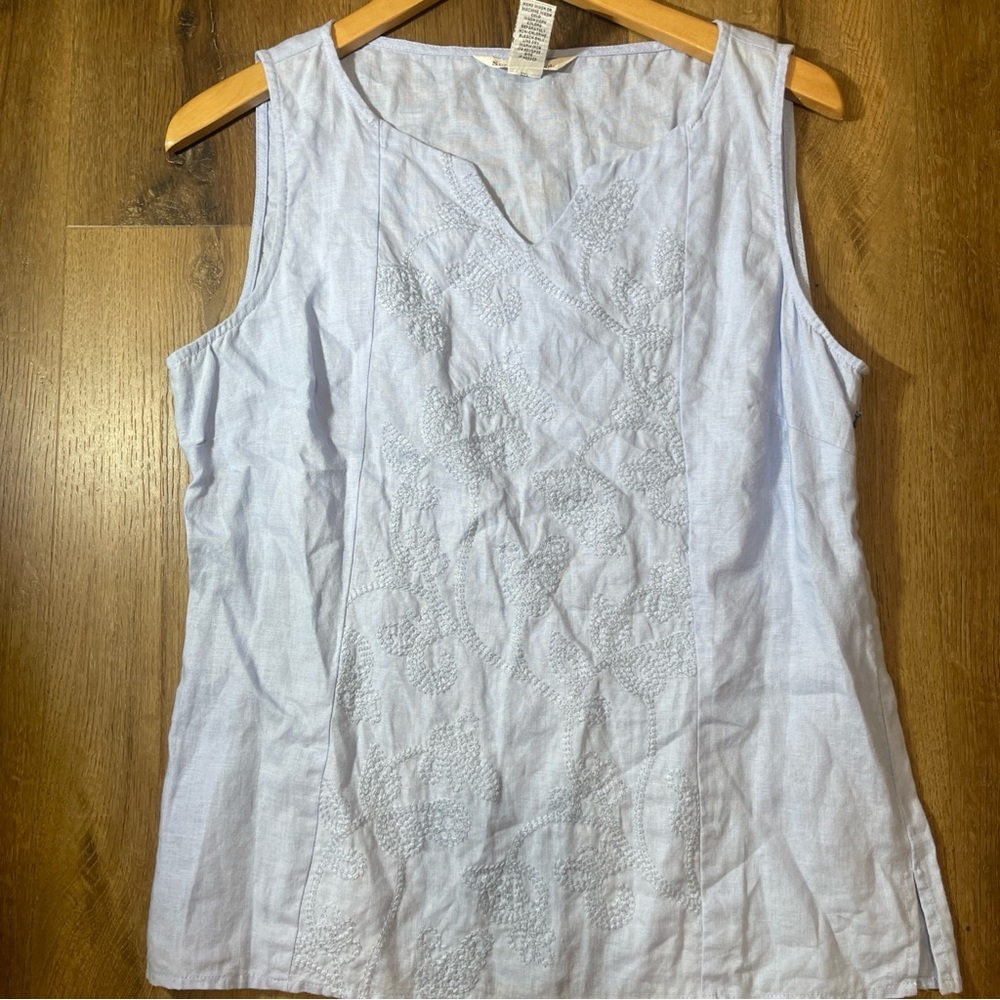 Susan Bristol Blue Sleeveless Tank Blouse